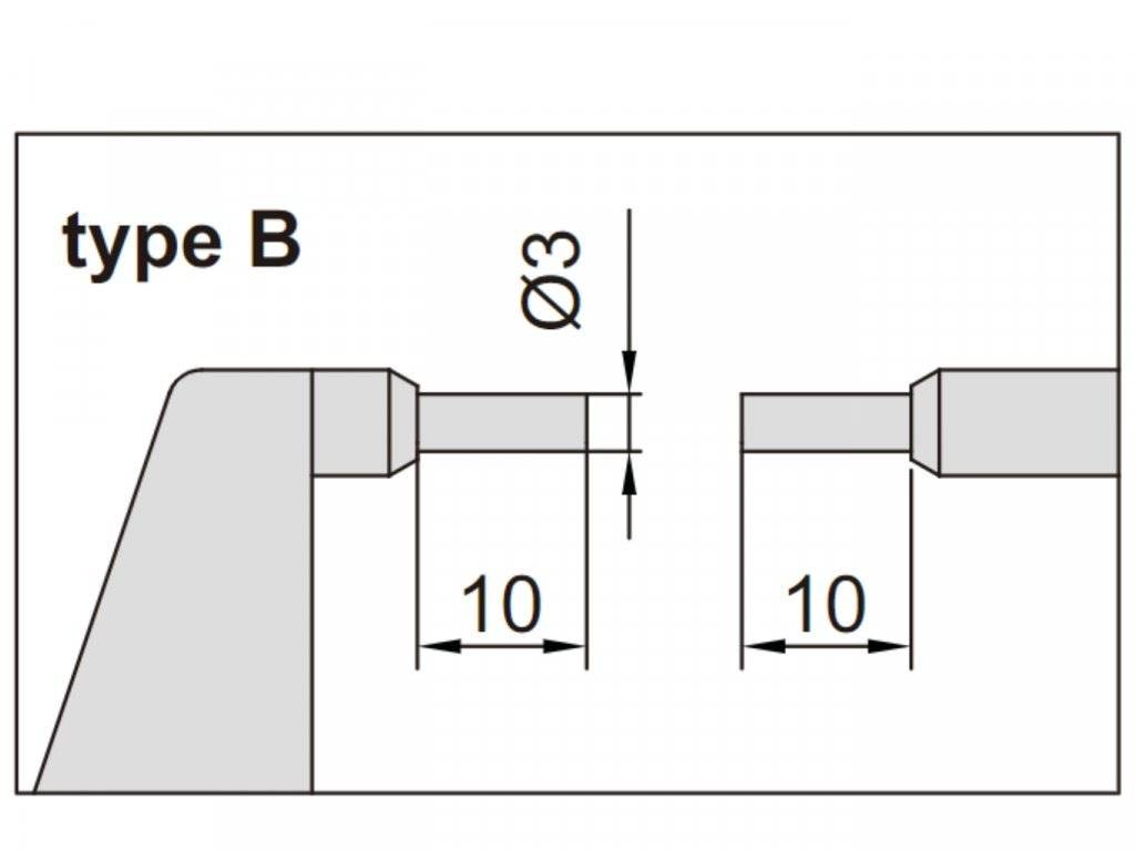 Micrometru digital pentru masurare caneluri, varf 10x3 mm, 50-75mm